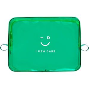 IDEW CARE Borsa per il Trucco Verde, Impermeabile, in PVC Resistente, Trasparente, Astuccio Cosmetico Verticale, Ideale per Viaggi e Vacanze - Product Image 1