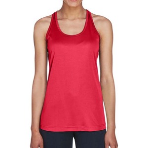 Débardeur vert à col rond pour femme, 100 % polyester tricoté, décontracté, respirant, couleur unie, sans manches - Product Image 3