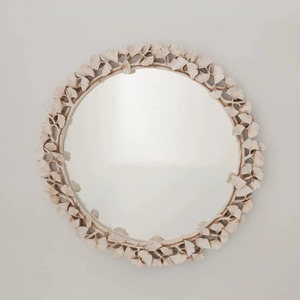 Black Leaf Shaped Design Edge Round Mirror Perfect For Living Room Wall Decor Adds Natural Inspired Elegant Look From India - Product Image 5