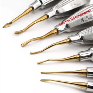 Elevador Dental Manual BISONS con Mango Corto Microdentado para Extracción de Dientes - Product Image 1