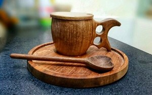 Taza Kuksa de Madera de Acacia Natural Hecha a Mano, Taza de Café Escandinava, Accesorio Ecológico para Camping - Product Image 4