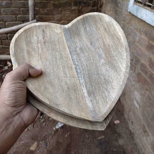 Natural Wood Serving <b>Tray</b> Heart Shape Wooden <b>Dinner</b> Plate Dessert Fruit Platter Dish Acacia Wood Luxury Snack <b>Tray</b> 10-inch - Product Image 6