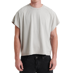 T-shirt en coton surdimensionné pour homme, manches raglan, couleur unie, col rond, jersey tricoté décontracté, épaules tombantes, streetwear, effet délavé - Product Image 6