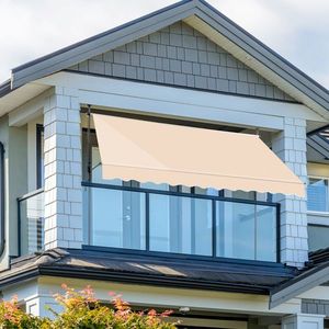 Tenda da Sole Retrattile Color Kaki 300 cm L x 120 cm P x 200 cm A fino a 300 cm A, Copertura Esterna Resistente - Product Image 4