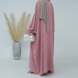 Abaya Papillon Modeste en Crêpe Jazz de Qualité Supérieure OEM, Robe de Prière Islamique pour l'Aïd et le Ramadan, Style Dubaï, avec Manches à Volants - Product Image 3