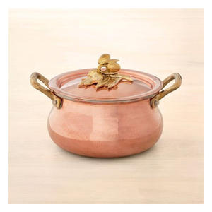 Boîte isotherme haut de gamme en acier inoxydable cuivré martelé avec couvercle pour servir des repas chauds et des plats mijotés - Product Image 1