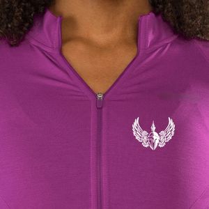 Shaped <b>Jackets</b> Women's Purple Full Zip Performance <b>Jacket</b> Long Sleeve Stretch <b>Workout</b> Gym Running Fitness Lightweight <b>Jacket</b> - Product Image 3