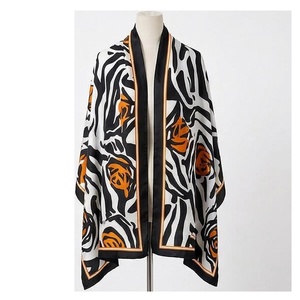 Women's Long Silk Shawl Animal Print Elegant Multi-Functional Fashion Accessory All Seasons - Product Image 1