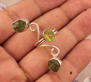 Fancy <b>Peridot</b> Row <b>Ring</b> 925 Sterling Silver Unique Designer Multi-Stone Band Handmade Natural Green Gemstone Jewelry Wholesale - Product Image 5
