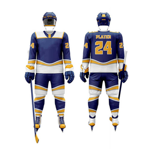 Uniforme de hockey sur glace personnalisé imprimé par sublimation, respirant, écologique, à séchage rapide, antibactérien, imperméable, en polyester - Product Image 3