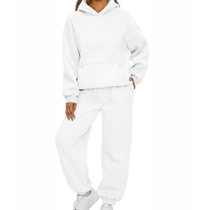 Women <b>Pink</b> Hooded <b>Tracksuit</b> Set Casual Regular Fit Full Length Sweatshirt Pants Solid Color Quick Dry Breathable Polyester/Nylon - Product Image 5