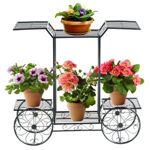 Carrello da Giardino a 6 Ripiani per Esposizione Fiori e Supporto per Vasi Decorativi e Piante - Product Image 1