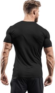 เสื้อยืดออกกำลังกายผู้ชายทรงสลิมฟิต ยืดหยุ่นสูง พิมพ์ลายสะท้อนแสง สำหรับการฝึกซ้อม - Product Image 2