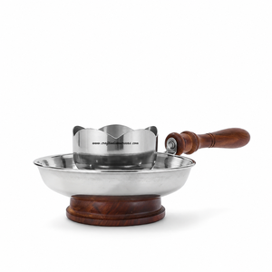 Quemador de incienso artesanal indio con mango de madera y diseño antideslizante, quemador de Mubkhara Bakhur con pinzas - Product Image 2