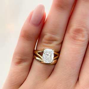4 Carat Solitaire Engagement Ring 14k Gold Cushion Cut Lab-Grown Diamond Bridal Wedding Anniversary Ring Proposal Gift For Women - Product Image 4