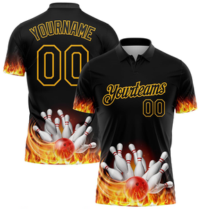 Camiseta de Polo Personalizada para Hombre con Diseño de Llama Negra, con Pin y Bola, Impresión Digital, Secado Rápido, Manga Corta, Ropa Deportiva Casual - Product Image 1