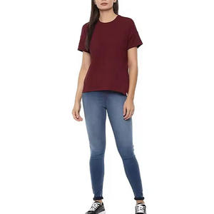 Camiseta de Verano para Mujer, Antiarrugas, con Estampado de Lona, Suave, Informal, de Manga Corta, Talla Grande, de Secado Rápido, Transpirable, Ecológica, OEM - Product Image 4