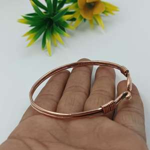 Bracelet en cuivre rustique pour hommes, réglable, style manchette, pour l'arthrite - Product Image 5