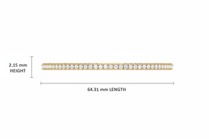 กำไลข้อมือแบบครึ่งวงกลมสำหรับผู้หญิง ทำจากทอง 14K และเพชรแท้ |   1.00 กะรัต - Product Image 2