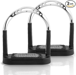 สำหรับอุปกรณ์ยึดเท้าแบบ Flexcite Twisted Safety Stirrups (รุ่น T4 49 ทำจากอะลูมิเนียมสแตนเลส) เพื่อบรรเทาอาการปวดข้อเท้า พื้นผิวแบบกันลื่นขนาด 120 มม. ให้สัมผัสที่นุ่มนวล - Product Image 1