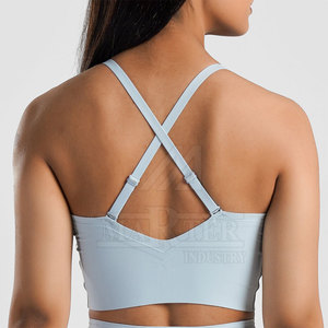 Soutien-gorge de sport personnalisé, simple, léger, respirant, de haute qualité, avec logo frontal, bretelles croisées, tissu écologique, pour la gym et le yoga - Product Image 6