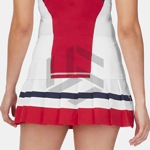 Uniformes de tennis pour femmes adultes de haute qualité sur mesure, dernière conception, vente en gros, jupes en spandex/polyester, évacuation de l'humidité à l'avant - Product Image 6