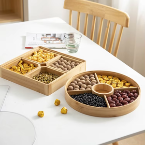 Bandeja de Almacenamiento de Madera Pulida Personalizada con Compartimentos Individuales y Múltiples, con Tapa, para Nueces, Dulces y Frutos Secos - Product Image 4