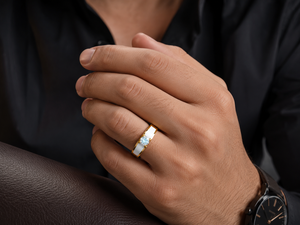 Anillo de Diamante Cultivado en Laboratorio Clásico Solitaire para Hombre, Oro Amarillo de 18K, Anillo de Bodas - Product Image 5