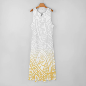 Vestido Puletasi Samoano sin Mangas, Fabricantes de Ropa, Vestido Maxi Personalizado de Talla Grande, Vestidos Polinesios para Mujer - Product Image 2