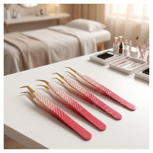 Stainless <b>Lash</b> Tweezers Fiber Tip Eyelash Tweezer Professional Beauty <b>Lash</b> Technician Tools <b>Kit</b> Non-Slip <b>Lash</b> Extension Tweezer - Product Image 6