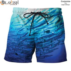 Shorts de bain décontractés pour hommes 100 % polyester, séchage rapide, respirants, écologiques, anti-plis, service OEM inclus - Product Image 2