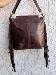 Bolso de mano tallado a mano Bolsos bohemios con flecos de cuero de vaca real Nuevo estilo Bolsos de Venta caliente para mujeres - Product Image 3