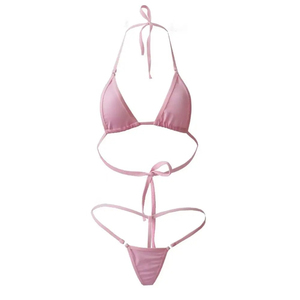 Conjunto de Bikini Personalizado con Logo Frontal, Bikini Sexy de Dos Piezas con Bloques de Color, Corte Alto, Secado Rápido, Conjuntos de Sujetador para Mujer - Product Image 1