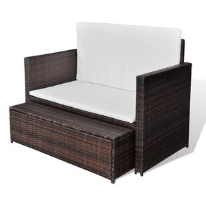 Conjunto de Muebles Modulares de Ratán PE Marrón de 2 Plazas para Exteriores, Estilo Jardín - Product Image 4