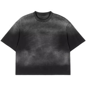 Camiseta Corta de Manga Corta Teñida a la Moda, Unisex, de Gran Tamaño, Informal, de Punto, con Estampado Personalizado, Talla Grande, 100% Algodón - Product Image 2