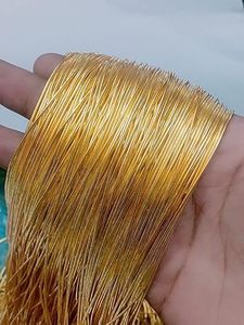 Hilo Metálico Francés Ultrafino de 0.5MM, Hilo de Bordado Duradero para Prendas en Color Miel, 3.8cm de Ancho - Product Image 4