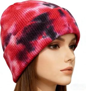 Nouvelle Arrivée Bonnet en Peluche Tie-Dye Arc-en-Ciel Unisexe Tendance Impression Numérique Respirant & Imperméable Hiver - Product Image 3