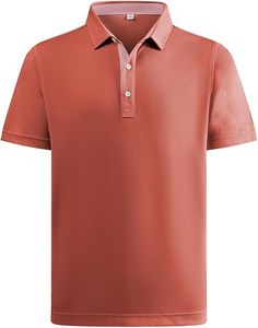 เสื้อแขนสั้นผู้ชาย ระบายอากาศได้ดี ซับเหงื่อ ผ้าถัก |   ชุดกอล์ฟสีพื้นแบบปรับแต่งได้สำหรับใส่ลำลอง - Product Image 5