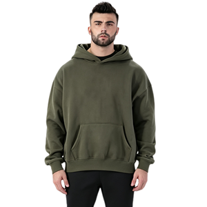 Sweat à capuche épais pour homme, style streetwear, coupe oversize, noir, personnalisable avec logo - Product Image 5