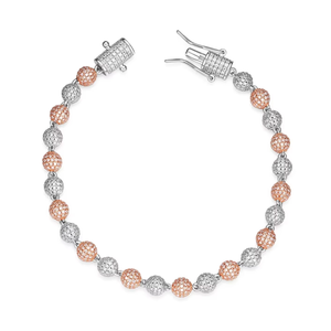 Bracelet en argent 925 avec perles de moissanite, design boule taille brillant rond, bijoux de fête pour femme - Product Image 3