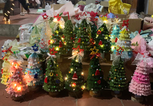 Árbol de Navidad de algodón respetuoso con el medio ambiente adorno hecho a mano fiesta de vacaciones exhibición artesanía decorativa Vietnam - Product Image 3