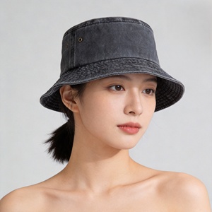 Chapeau Bob Unisexe en Denim Lavé 100% Coton, Casquette de Pêcheur Vintage Classique en Toile Couleur Unie pour Homme, Chapeau de Soleil Décontracté pour Femme - Product Image 1