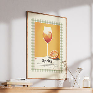 Affiche sur toile moderne pour la décoration murale de la maison, du bar ou de la salle à manger, illustrant les boissons estivales, la culture italienne de l'Aperol Spritz et les recettes de cocktails - Product Image 3