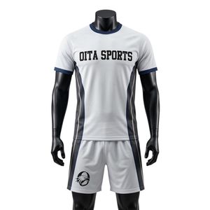 Ensemble short et maillot de netball sublimé blanc et gris pour homme, en polyester léger, uniforme de sport avec empiècements latéraux, pour matchs d'équipe et entraînements - Product Image 1