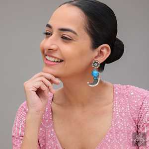 ต่างหูแฟชั่น TUSK ชนเผ่าสีน้ำเงินของ Prao - Product Image 2