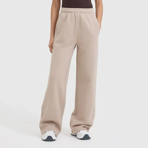 Pantalon de jogging évasé tendance en polyester et coton avec poches, taille mi-haute, drapé, coupe large, ajustement régulier, écologique, personnalisable - Product Image 5