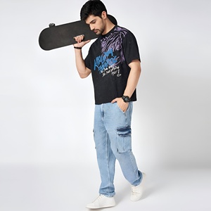 เสื้อยืดผู้ชายไซส์ใหญ่พิเศษ ผ้าคอตตอน 100% เนื้อหนา ลายปะติด ดีไซน์ทันสมัย น้ำหนัก 260 กรัม พิมพ์ลาย DTG สไตล์สตรีทแฟชั่น เสื้อเปล่าสำหรับทำลายลวดลาย เสื้อยืดคอตตอน - Product Image 2