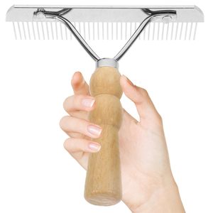 Peigne de toilettage classique en acier inoxydable écologique pour chiens et chats |   Peigne démêlant 48 broches anti-rouille pour poils d'animaux épais, fins et longs - Product Image 4