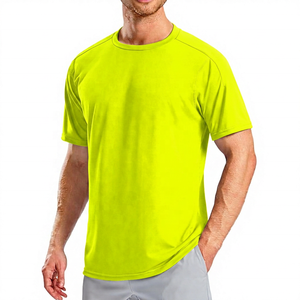 T-shirt à manches courtes pour homme, noir, 100% polyester, tricoté, séchage rapide, col rond, coupe classique, imprimé, décontracté, écologique - Product Image 2
