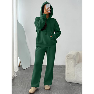 Conjunto Deportivo de Felpa para Mujer al por Mayor, Sudadera con Capucha Extra Grande y Pantalones Deportivos, Ropa Personalizada con Etiqueta Privada - Product Image 3